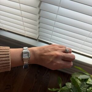 Silver Square Face Watch